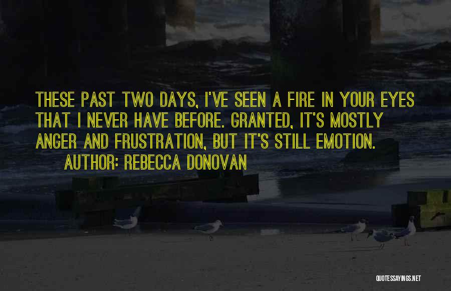 Rebecca Donovan Quotes: These Past Two Days, I've Seen A Fire In Your Eyes That I Never Have Before. Granted, It's Mostly Anger