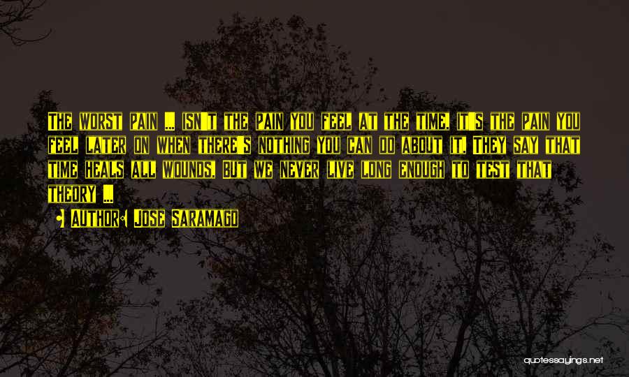 Jose Saramago Quotes: The Worst Pain ... Isn't The Pain You Feel At The Time, It's The Pain You Feel Later On When