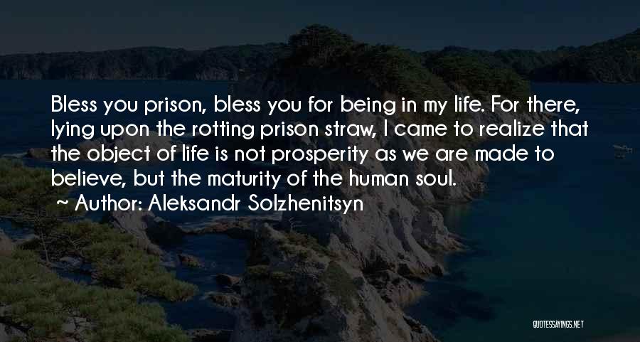 Aleksandr Solzhenitsyn Quotes: Bless You Prison, Bless You For Being In My Life. For There, Lying Upon The Rotting Prison Straw, I Came