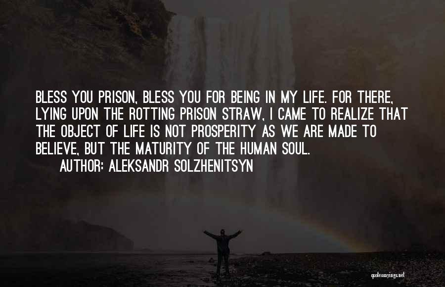 Aleksandr Solzhenitsyn Quotes: Bless You Prison, Bless You For Being In My Life. For There, Lying Upon The Rotting Prison Straw, I Came