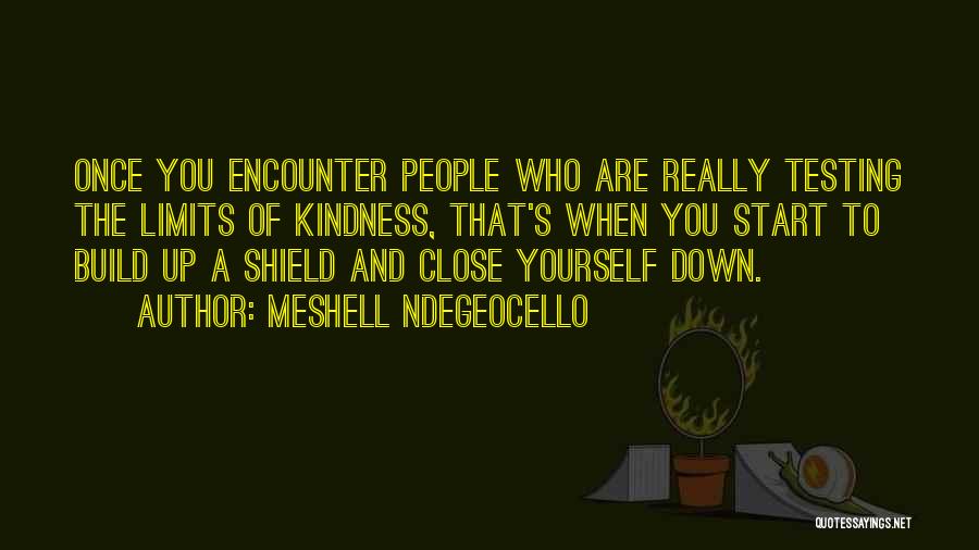 Meshell Ndegeocello Quotes: Once You Encounter People Who Are Really Testing The Limits Of Kindness, That's When You Start To Build Up A