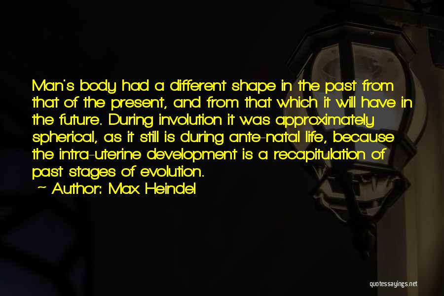 Max Heindel Quotes: Man's Body Had A Different Shape In The Past From That Of The Present, And From That Which It Will