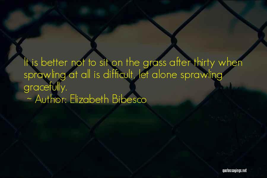 Elizabeth Bibesco Quotes: It Is Better Not To Sit On The Grass After Thirty When Sprawling At All Is Difficult, Let Alone Sprawling