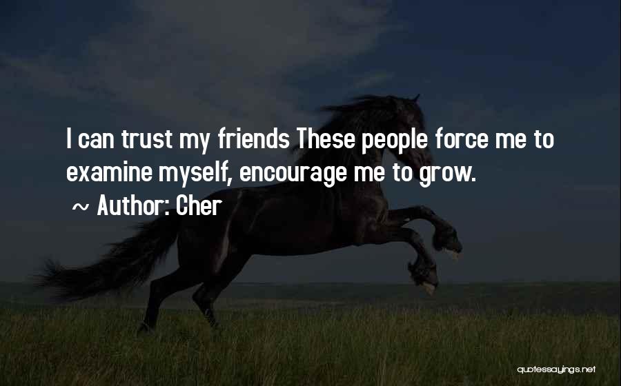 Cher Quotes: I Can Trust My Friends These People Force Me To Examine Myself, Encourage Me To Grow.
