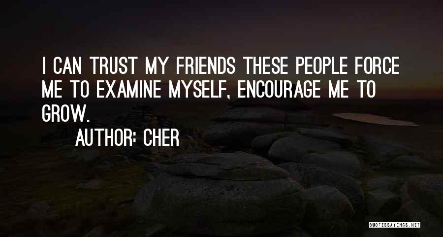Cher Quotes: I Can Trust My Friends These People Force Me To Examine Myself, Encourage Me To Grow.