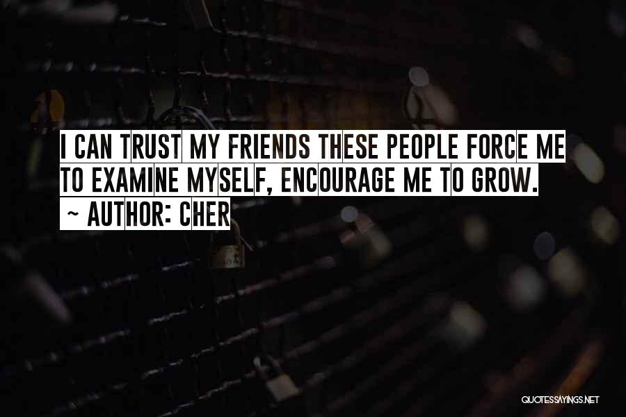 Cher Quotes: I Can Trust My Friends These People Force Me To Examine Myself, Encourage Me To Grow.