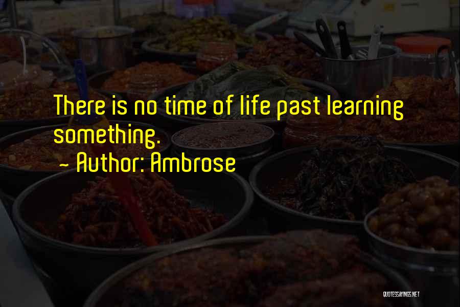Ambrose Quotes: There Is No Time Of Life Past Learning Something.