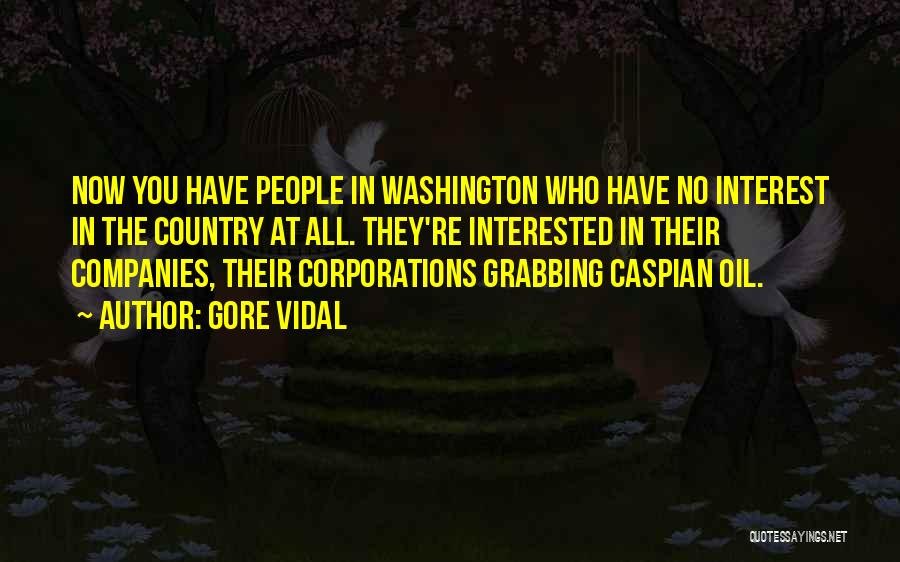 Gore Vidal Quotes: Now You Have People In Washington Who Have No Interest In The Country At All. They're Interested In Their Companies,