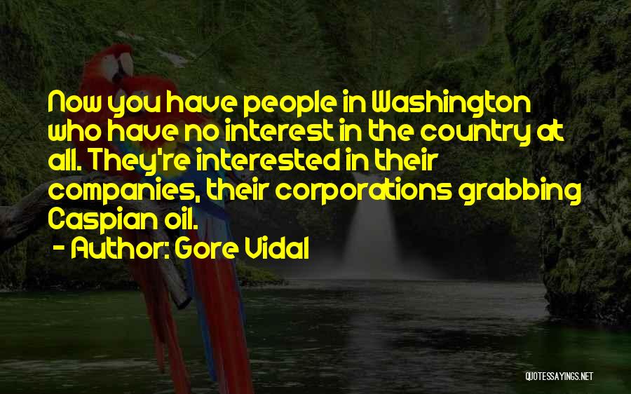 Gore Vidal Quotes: Now You Have People In Washington Who Have No Interest In The Country At All. They're Interested In Their Companies,