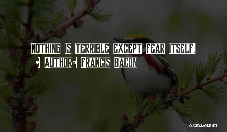 Francis Bacon Quotes: Nothing Is Terrible Except Fear Itself.