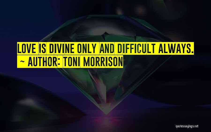 Toni Morrison Quotes: Love Is Divine Only And Difficult Always.