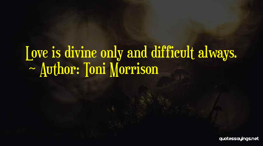 Toni Morrison Quotes: Love Is Divine Only And Difficult Always.
