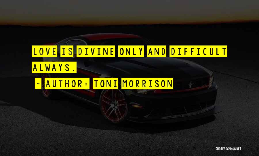 Toni Morrison Quotes: Love Is Divine Only And Difficult Always.