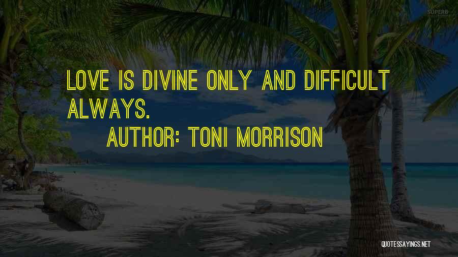 Toni Morrison Quotes: Love Is Divine Only And Difficult Always.