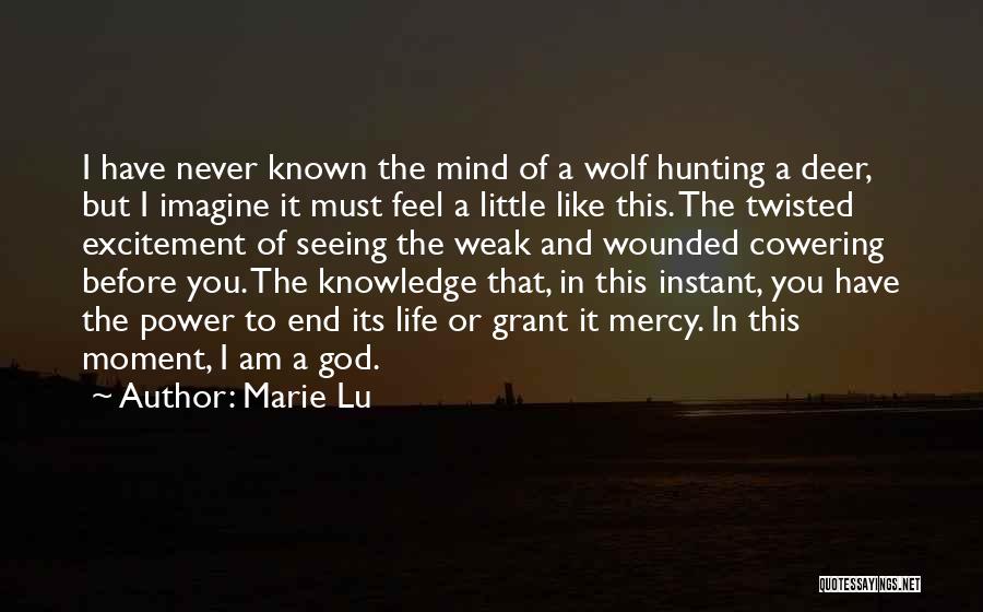 Marie Lu Quotes: I Have Never Known The Mind Of A Wolf Hunting A Deer, But I Imagine It Must Feel A Little