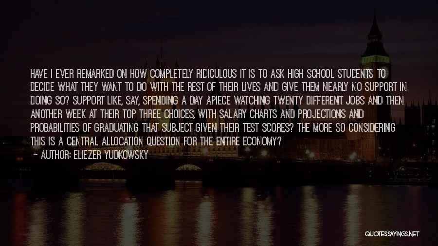 Eliezer Yudkowsky Quotes: Have I Ever Remarked On How Completely Ridiculous It Is To Ask High School Students To Decide What They Want