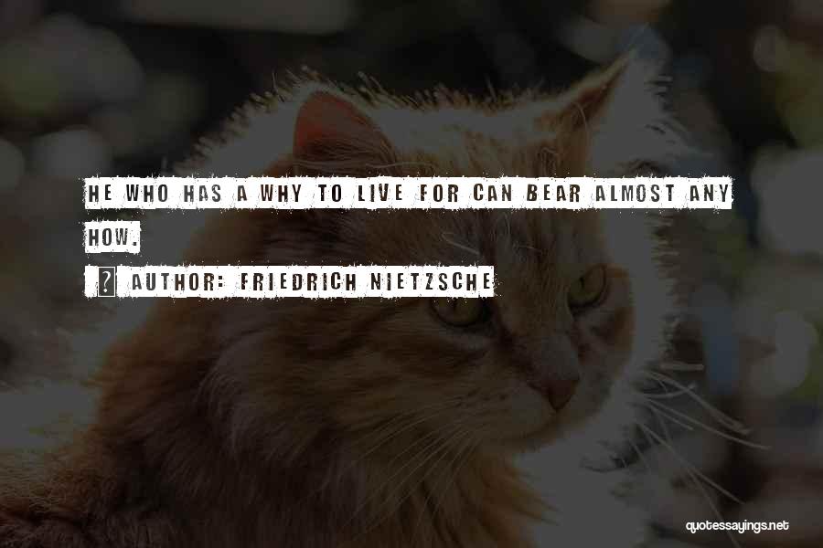 Friedrich Nietzsche Quotes: He Who Has A Why To Live For Can Bear Almost Any How.