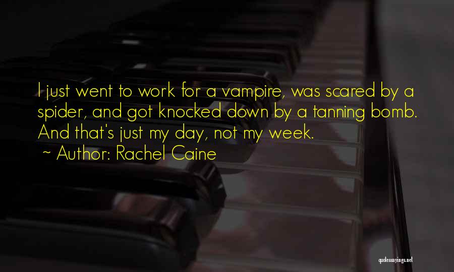 Rachel Caine Quotes: I Just Went To Work For A Vampire, Was Scared By A Spider, And Got Knocked Down By A Tanning