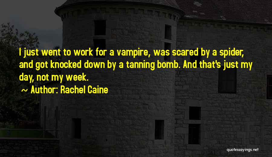 Rachel Caine Quotes: I Just Went To Work For A Vampire, Was Scared By A Spider, And Got Knocked Down By A Tanning