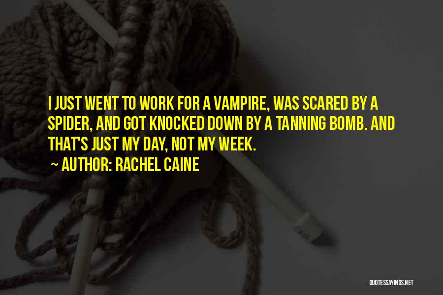Rachel Caine Quotes: I Just Went To Work For A Vampire, Was Scared By A Spider, And Got Knocked Down By A Tanning