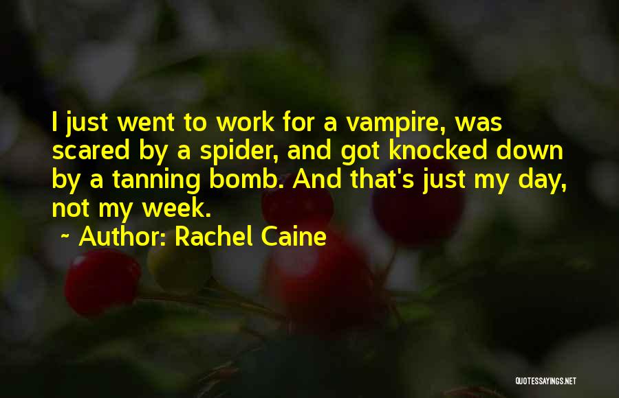 Rachel Caine Quotes: I Just Went To Work For A Vampire, Was Scared By A Spider, And Got Knocked Down By A Tanning