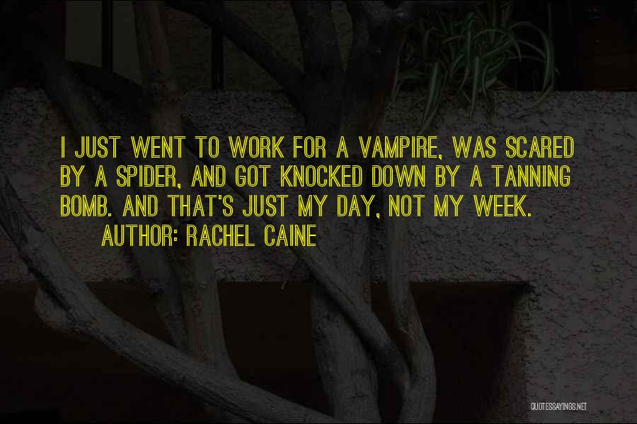 Rachel Caine Quotes: I Just Went To Work For A Vampire, Was Scared By A Spider, And Got Knocked Down By A Tanning