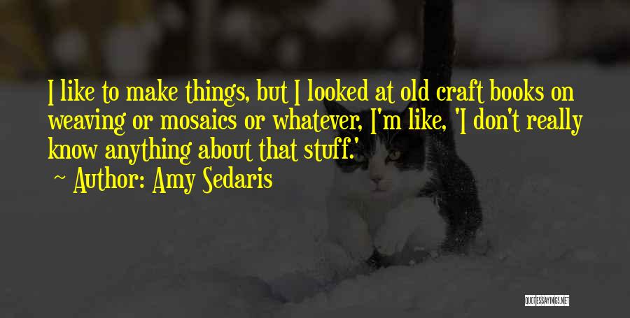 Amy Sedaris Quotes: I Like To Make Things, But I Looked At Old Craft Books On Weaving Or Mosaics Or Whatever, I'm Like,