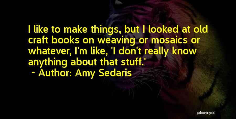 Amy Sedaris Quotes: I Like To Make Things, But I Looked At Old Craft Books On Weaving Or Mosaics Or Whatever, I'm Like,