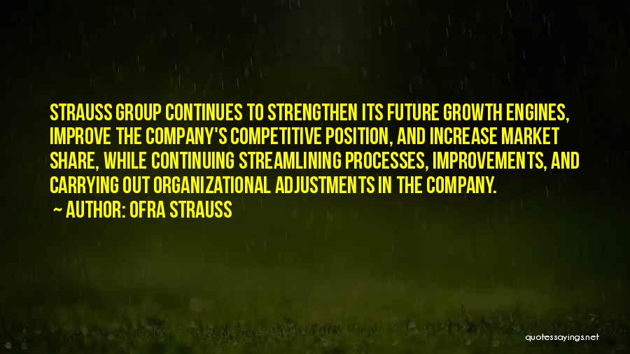 Ofra Strauss Quotes: Strauss Group Continues To Strengthen Its Future Growth Engines, Improve The Company's Competitive Position, And Increase Market Share, While Continuing