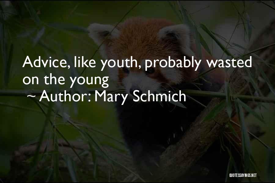 Mary Schmich Quotes: Advice, Like Youth, Probably Wasted On The Young