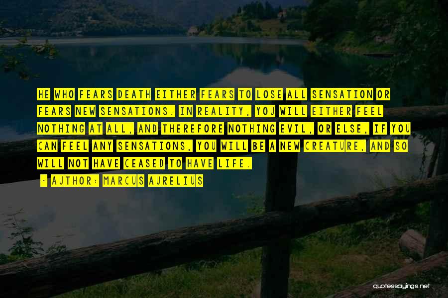 Marcus Aurelius Quotes: He Who Fears Death Either Fears To Lose All Sensation Or Fears New Sensations. In Reality, You Will Either Feel