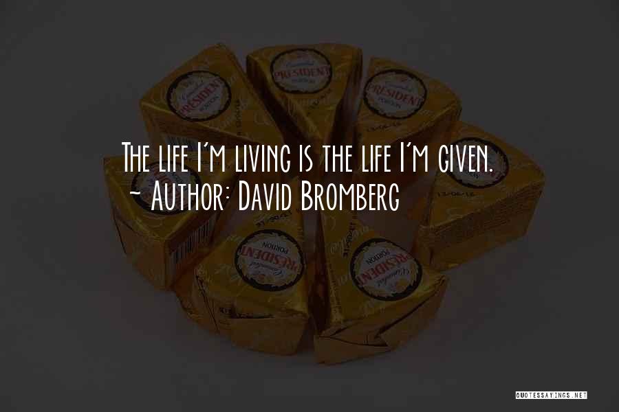 David Bromberg Quotes: The Life I'm Living Is The Life I'm Given.