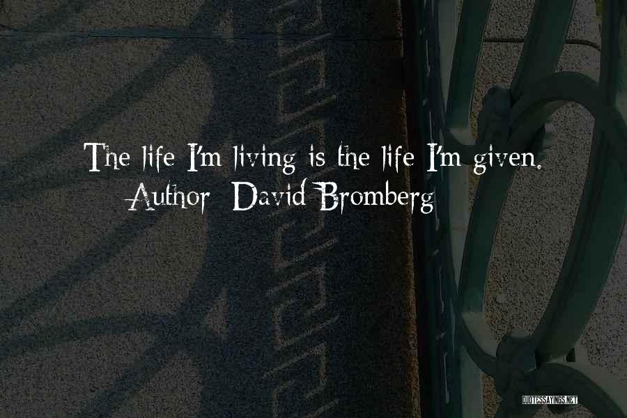 David Bromberg Quotes: The Life I'm Living Is The Life I'm Given.