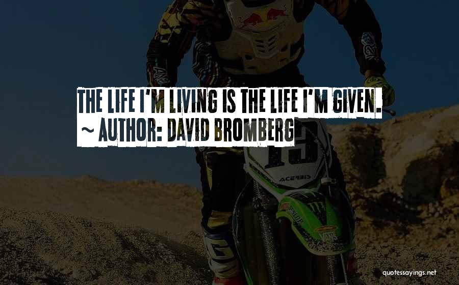 David Bromberg Quotes: The Life I'm Living Is The Life I'm Given.