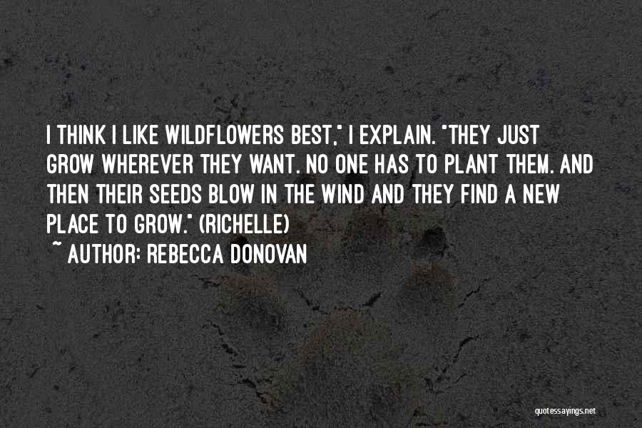 Rebecca Donovan Quotes: I Think I Like Wildflowers Best, I Explain. They Just Grow Wherever They Want. No One Has To Plant Them.