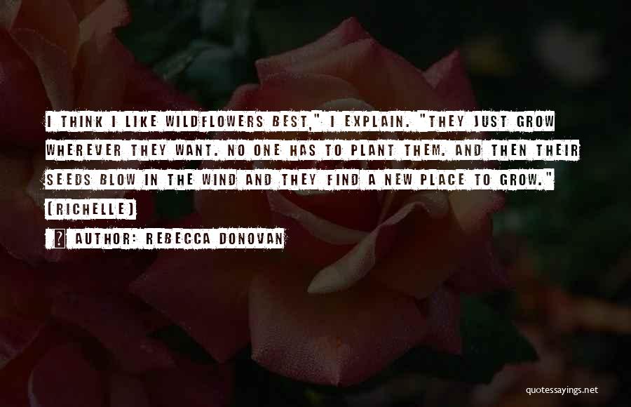 Rebecca Donovan Quotes: I Think I Like Wildflowers Best, I Explain. They Just Grow Wherever They Want. No One Has To Plant Them.