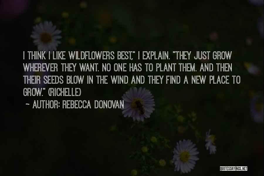 Rebecca Donovan Quotes: I Think I Like Wildflowers Best, I Explain. They Just Grow Wherever They Want. No One Has To Plant Them.