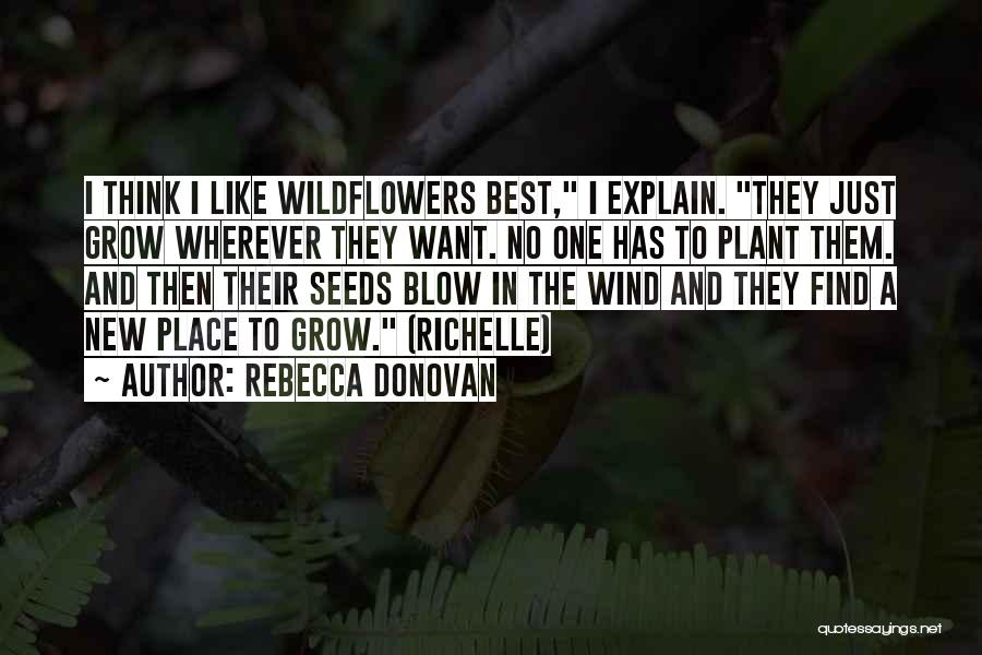 Rebecca Donovan Quotes: I Think I Like Wildflowers Best, I Explain. They Just Grow Wherever They Want. No One Has To Plant Them.