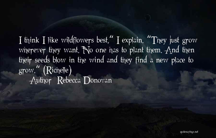 Rebecca Donovan Quotes: I Think I Like Wildflowers Best, I Explain. They Just Grow Wherever They Want. No One Has To Plant Them.