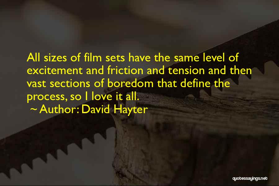 David Hayter Quotes: All Sizes Of Film Sets Have The Same Level Of Excitement And Friction And Tension And Then Vast Sections Of