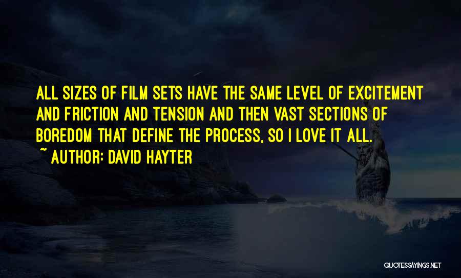 David Hayter Quotes: All Sizes Of Film Sets Have The Same Level Of Excitement And Friction And Tension And Then Vast Sections Of