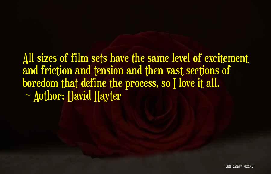 David Hayter Quotes: All Sizes Of Film Sets Have The Same Level Of Excitement And Friction And Tension And Then Vast Sections Of