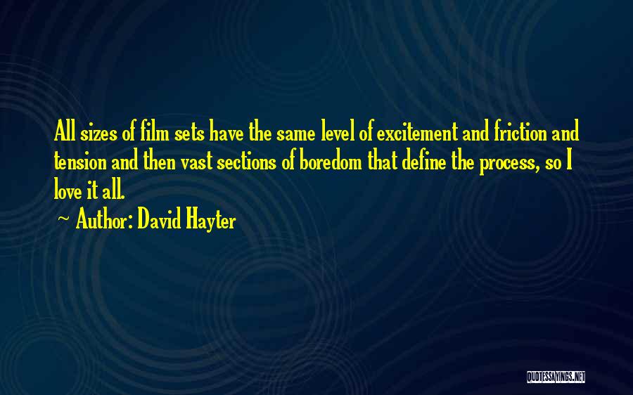 David Hayter Quotes: All Sizes Of Film Sets Have The Same Level Of Excitement And Friction And Tension And Then Vast Sections Of