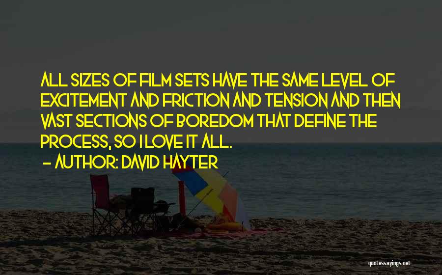 David Hayter Quotes: All Sizes Of Film Sets Have The Same Level Of Excitement And Friction And Tension And Then Vast Sections Of