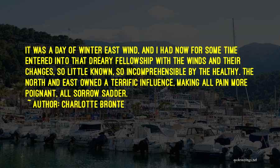 Charlotte Bronte Quotes: It Was A Day Of Winter East Wind, And I Had Now For Some Time Entered Into That Dreary Fellowship