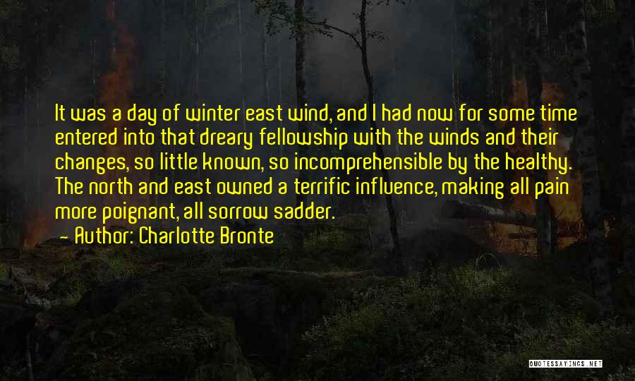 Charlotte Bronte Quotes: It Was A Day Of Winter East Wind, And I Had Now For Some Time Entered Into That Dreary Fellowship