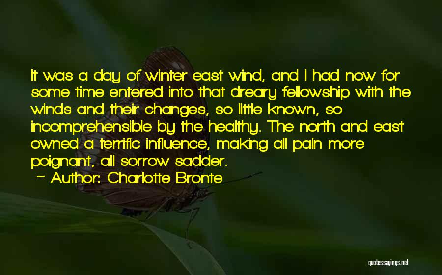 Charlotte Bronte Quotes: It Was A Day Of Winter East Wind, And I Had Now For Some Time Entered Into That Dreary Fellowship