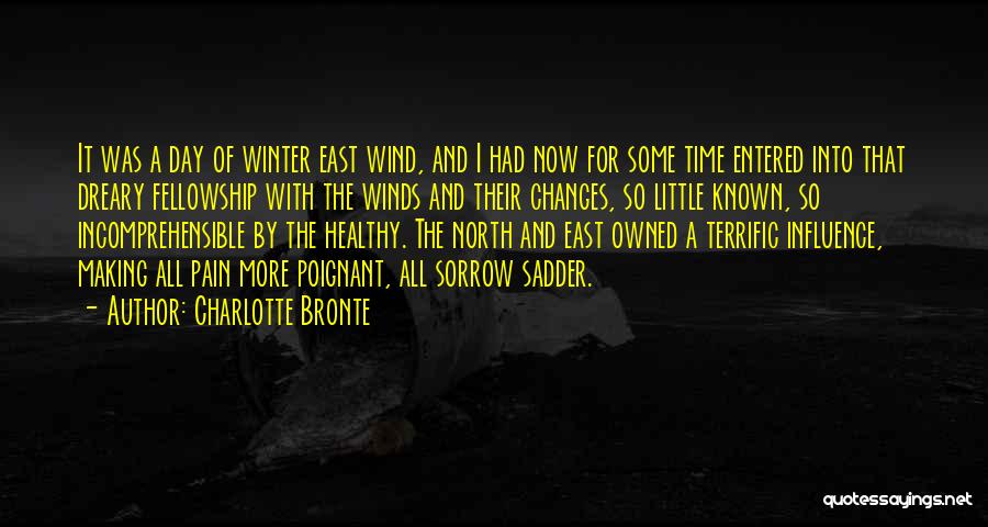 Charlotte Bronte Quotes: It Was A Day Of Winter East Wind, And I Had Now For Some Time Entered Into That Dreary Fellowship