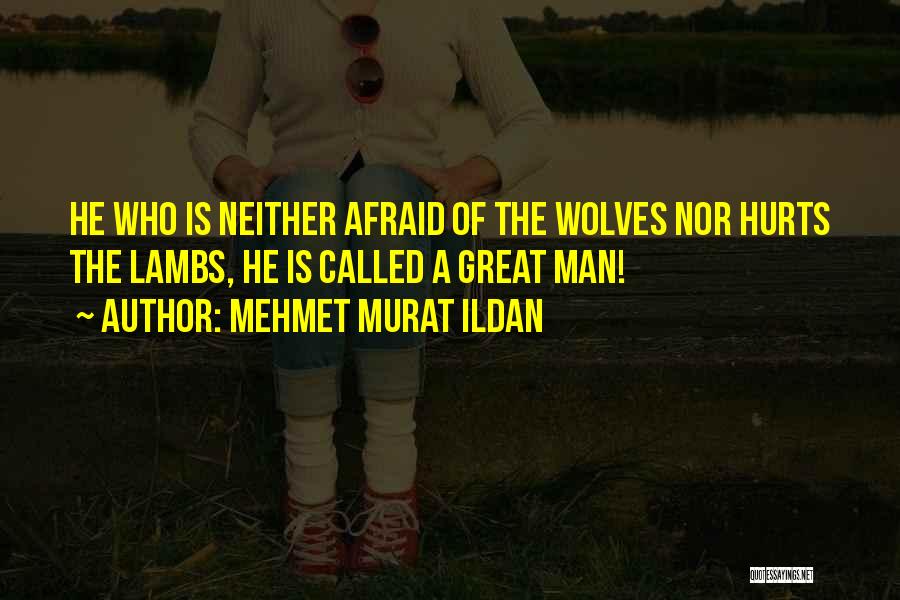 Mehmet Murat Ildan Quotes: He Who Is Neither Afraid Of The Wolves Nor Hurts The Lambs, He Is Called A Great Man!