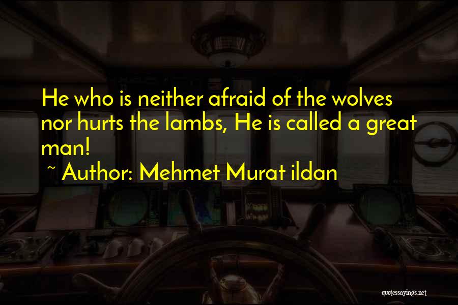 Mehmet Murat Ildan Quotes: He Who Is Neither Afraid Of The Wolves Nor Hurts The Lambs, He Is Called A Great Man!